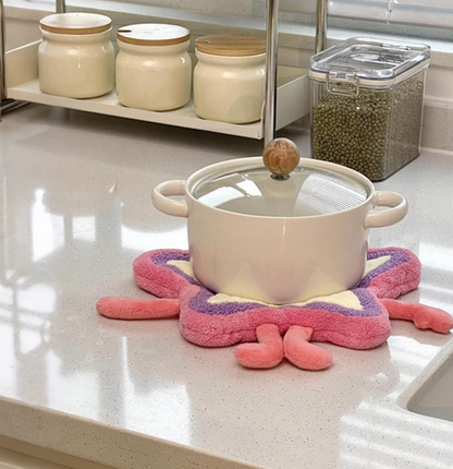 Cute star bowl mat, modern style, polyester fiber, cartoon pattern, hand washable only, kitchen and bathroom towels