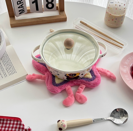 Cute star bowl mat, modern style, polyester fiber, cartoon pattern, hand washable only, kitchen and bathroom towels