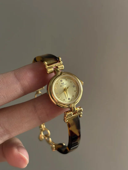 Irregular Resin Chic Round Brown Bracelet Watch