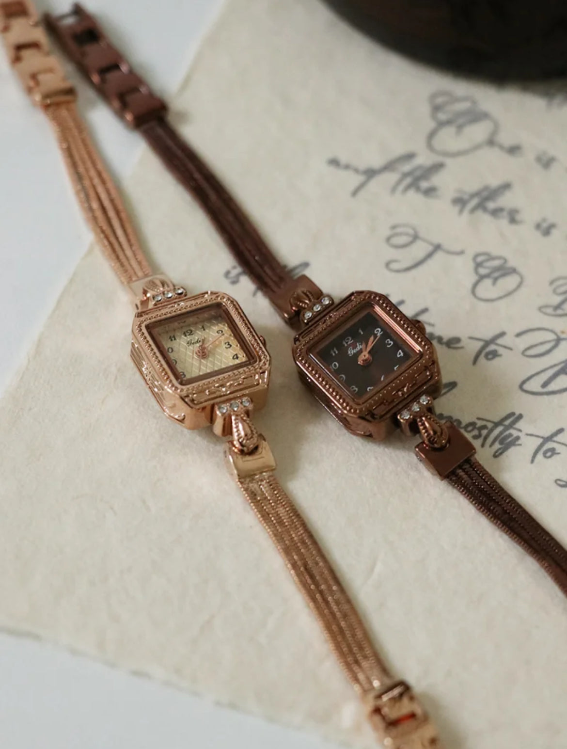Chic Champagne Square Chain Watch for Women