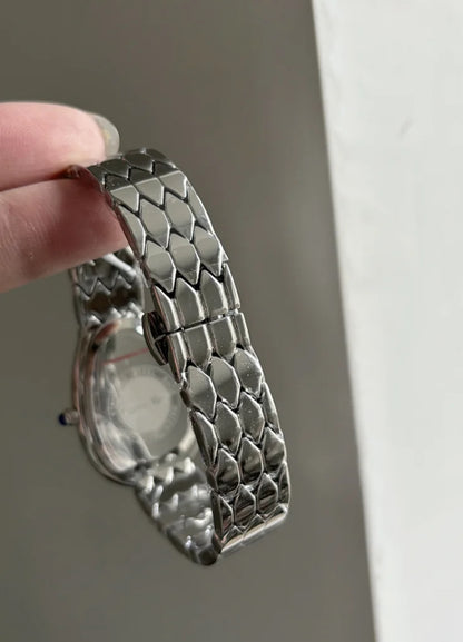 Classic Silver Snake Head Shape Bracelet Watch