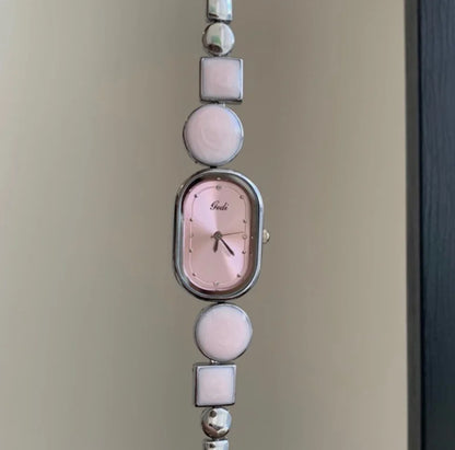 Colorful Oval Design Bracelet Watch