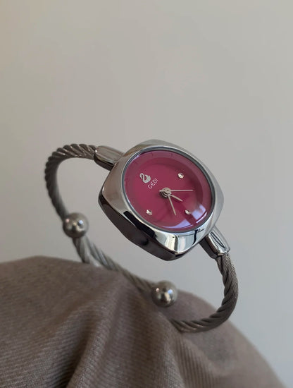 Square Round Women Bracelet Watch