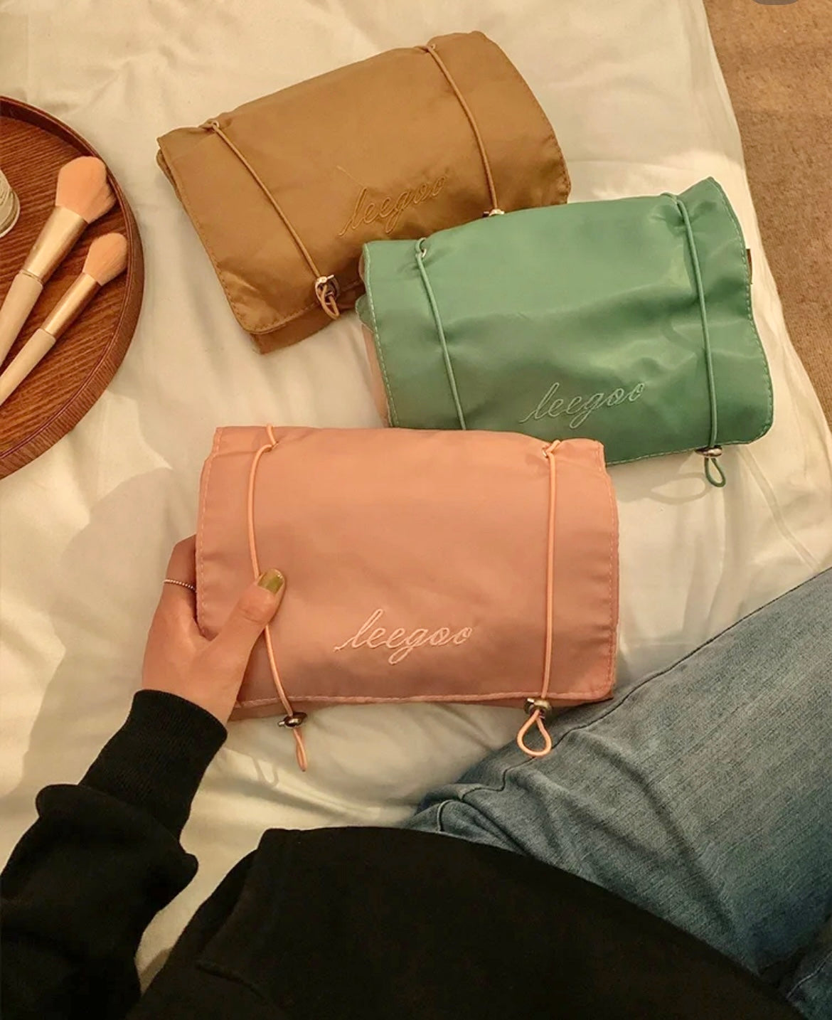 Portable Large Capacity 4 in 1 Makeup Bags Portable Folding Travel Cosmetics Storage Toiletry Bag Detachable Cosmetic Bag